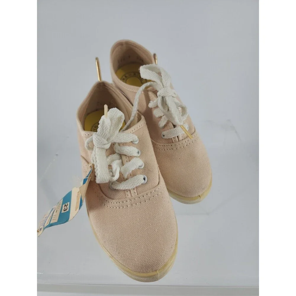 Dyna-kids Pink Lace Up Flats Small Girls Sz 11 Vintage  NWT